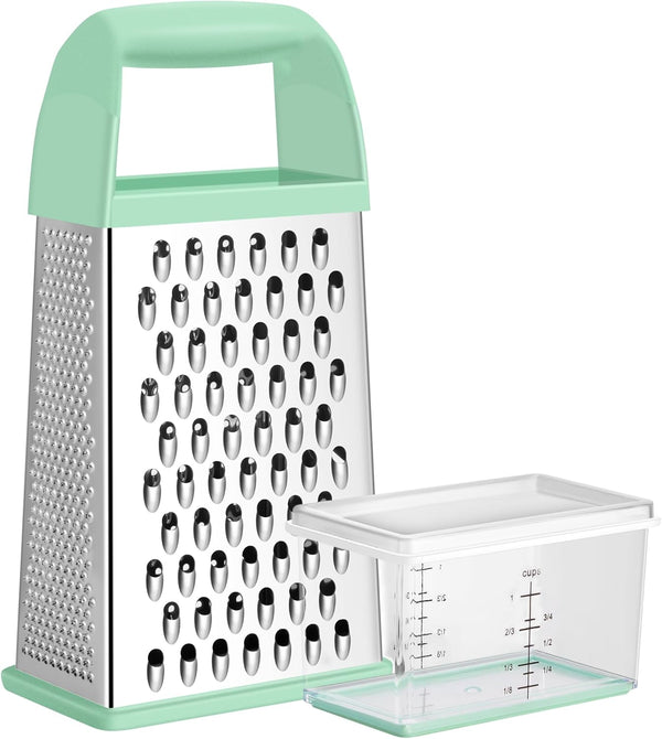 Urbanstrive Cheese Grater With Container, Professional Cheese Grater with Handle, Stainless Steel Graters