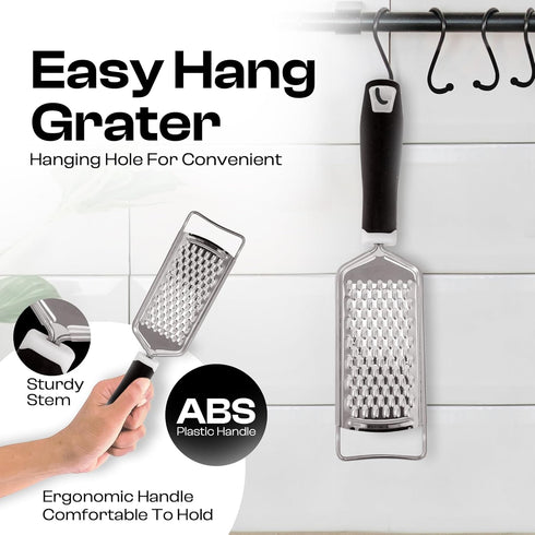 Handheld Cheese Grater & Cheese Shredder Stainless Steel, Rust-Proof, Non-Slip Handle, Durable Flat Grater