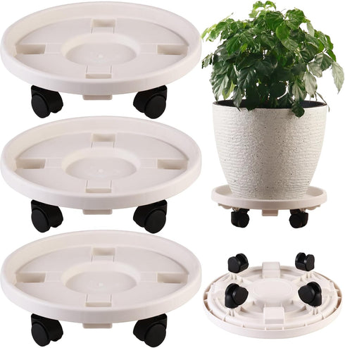 3 Packs Large Plant Caddy with Wheels13" Rolling Plant Stands Heavy-duty Plastic