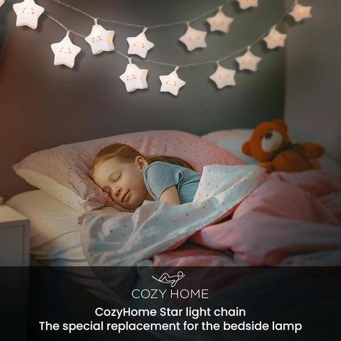 Cobus CozyHome 5 20 Children's Star Fairy Lights - Meters & Warm White LEDs I Lighting Garland for bedrooms I Lighting