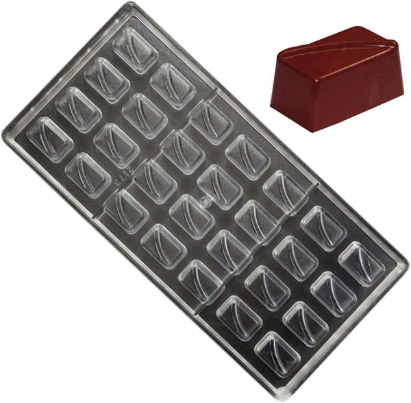 Polycarbonate Chocolate Mold, DIY Candy Mould, Clear Hard Plastic Bakeware Pastry Tools, Rectangle Shaped