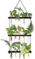 Mkono 3 Tiered Wall Hanging Plant Terrarium with Wooden Stand Mini Test