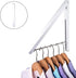 Foldable Clothing Rack, Wall-Mounted Retractable Clothes Hanger for Laundry Room, Small Collapsible Drying Rod (White)