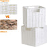 Vagusicc Wicker Storage Basket, Set of 2 Foldable Cube Storage Bins, 11 Inch Square (White)