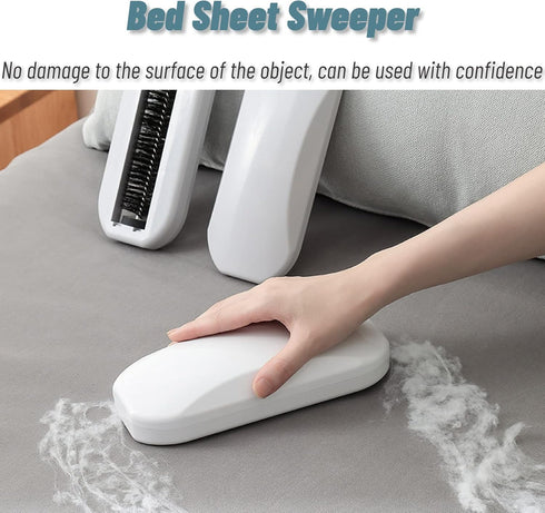 Handheld Crumb Sweeper, Carpet Sweeper Cleaner with Garbage Collection Nutshell Soft Bristles Debris Collector, Reusable Table Sweeper for Table, Mat, Bed Sheets, Sofas