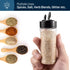 RoyalHouse 6 Pack 5.5 Oz Plastic Spice Jars with Black Cap, Clear, BPA Free, Made in USA