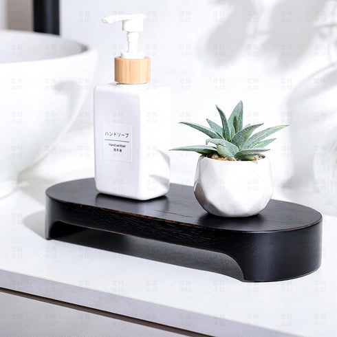CAMLOT Counter Counter Acacia Wood Risers for Decor Display, Bathroom Decorative Tray, Soap Dish Risers, Pedestal Stand