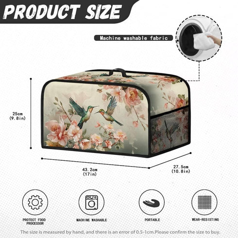 Hummingbird Slow Cooker Crock Pot Cover - Easy to Clean Dust Cover for Most 6-8 Quart Oval Slow Cooker