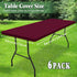 6 Pack 8 Red,30" 96") Foot Picnic Table Cover Fitted Elastic Tablecloth for Rectangle Tables Waterproof Stretch
