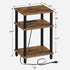 3-Tier TB01BB042 TUTOTAK End Table with Charging Station, Side Table with USB Ports and Outlets, Nightstand, Storage