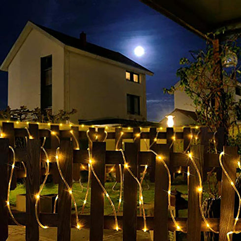 lychee Solar Rope Lights Outdoor, 16.5ft 50LED Waterproof Solar Power String, Ideal for Home Garden Party Wedding