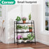kiplant Plant Stand Indoor, Outdoor Tiered Plant Stand, Corner/Metal/Black Plant Shelf