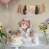 Cuvaho 1/2 6 1/2 1/2) Half Birthday Decorations Girl Pink Sage Green High Chair Banner with Half Birthday Hat for Month