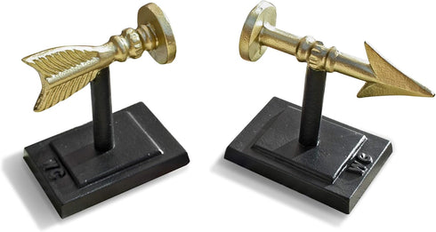 Stylish Large Gold Arrow Bookends - Heavy Duty Decorative Shelf Holders
