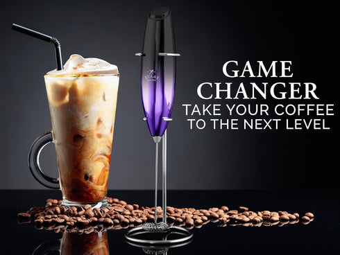 Zulay Executive Series Ultra Premium Milk Frother for Coffee - Handheld Foam Maker with Deluxe Radiant Finish