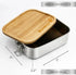 Premium Stainless Steel Bento Lunch Box, Eco-Friendly 28 oz Food Container with Leak-Proof Bamboo Lid and Cutlery