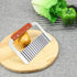 Super Leader Crinkle Cutting Tool for French Fry Slicing, Stainless Steel Blade, Wooden Handle, Vegetable Chopper (1)