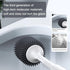 Lefree Silicone Toilet Brush and Holder, Bathroom Cleaner Brush Set, Non-Slip Handle with TPR Soft Bristle