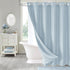 MitoVilla No Hooks Needed Extra Long Shower Curtain Liner Set, Blue 86