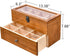 2-layer 14 WELLAND Wood Tea Bag Organizer, Storage Box with Clear Acrylic Window, Compartments Large Capacity Tea Bag