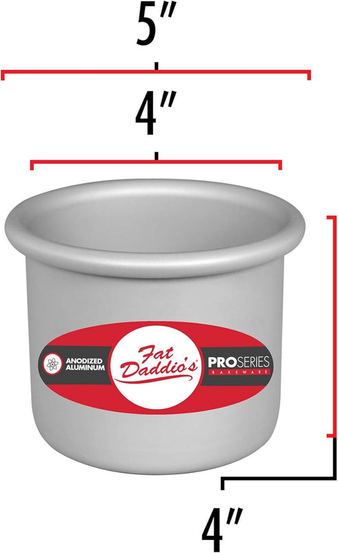 Fat Daddio's Round Cake Pan, Silver, 4 x 4 Inch