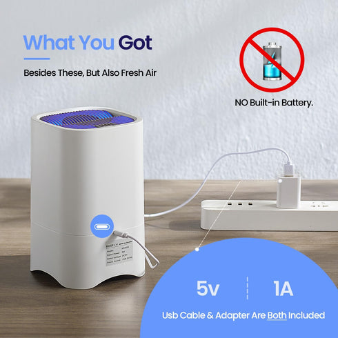 Small Air Purifiers for Home, Mini HEPA Air Cleaner for Desktop, Bedroom, Office, Portable for Smoke, Dust
