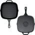 Backcountry Iron 10.5 Inch Square Grill Pan, Medium Pre-Seasoned Cast Iron
