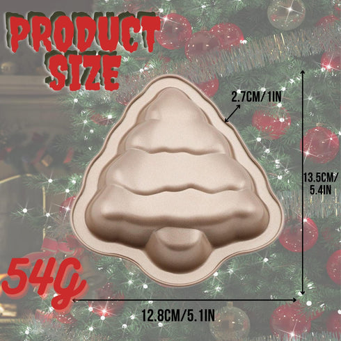 Crethinkaty Christmas Tree Shape Mini Cake Pan Pie Molud, 5.3IN Cake Tin with Non Stick Coating Baking Molds Bakeware Tray for Christmas Cake Chocolate Fondant Sweets Baking Mould by Crethinkaty