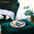 Set 2 Counter Hanobe Rustic Wooden Serving Tray of Round Wood Butler Decorative Tray Whitewash Centerpiece Candle