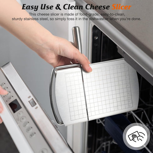 DGLOZE 4 4 Set Cheese Slicer Cutter with PCS Cheese Knife, Stainless Steel Cheese Cutter Board with Blade for Block