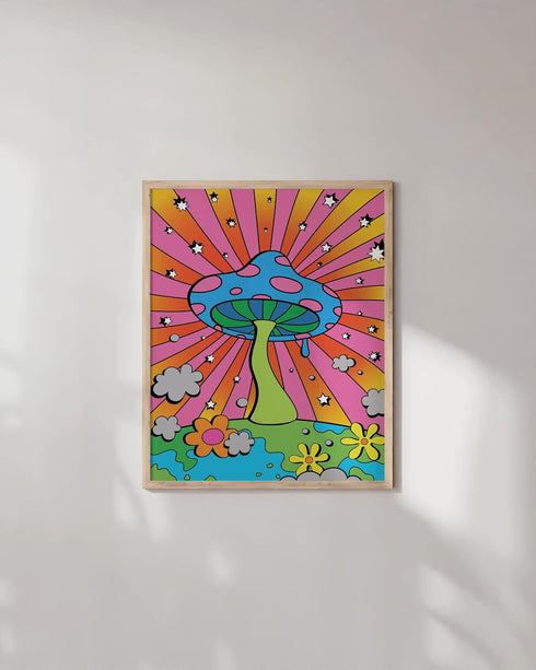 HAUS AND HUES Mushroom Poster Trippy Posters - Indie Aesthetic Wall Decor, Unframed 12"x16"