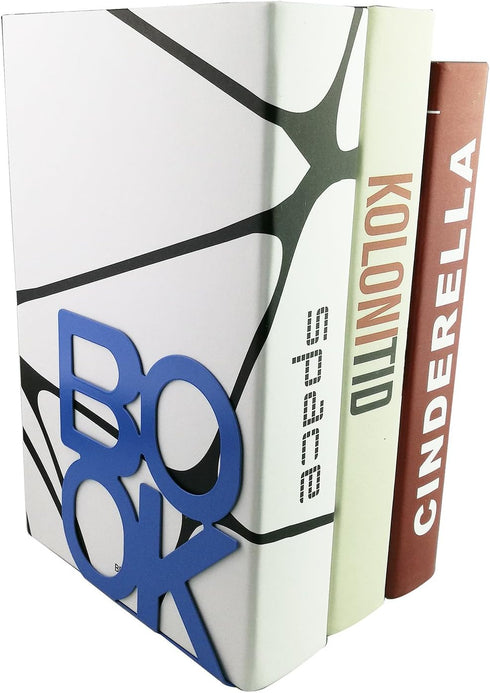 Blue Book Style Nonskid Art Bookends for Home Office