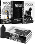 Set 3 Motivational Desk Dcor of Decorative Books for Modern Home Office Decor Shelf Aesthetic Black & White Faux/Fake
