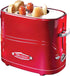 Nostalgia Adjustable Retro Pop Up Hot Dog Toaster - Fits 2 Regular or Extra Plump Hot Dogs and 2 Buns, Red