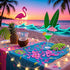 Flamingo Confetti Party Decorations - Pink Glitter Table Confetti for Summer Hawaiian Luau Birthday Decor Favor