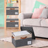 GhvyenntteS Large Storage Bins with Lids (3-Pack), Large Closet Storage Bin with Lid and 3 PU Handles, Foldable Baskets