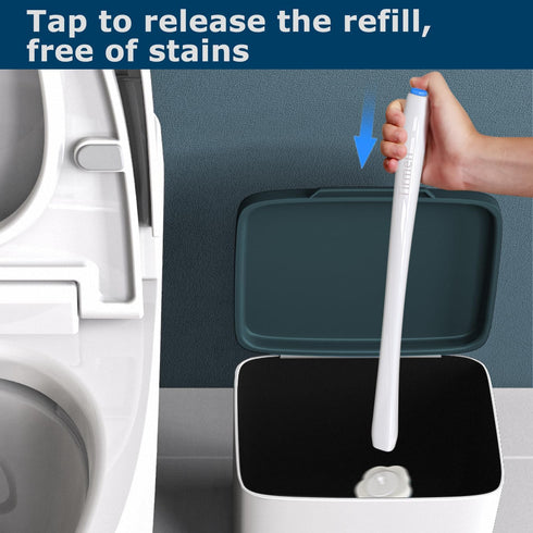 Tirmen Set 24 2X (2 Sets, Disposable Toilet Brush: Toilet Bowl Brush and Holder with Wand Refills, Upgraded Handle