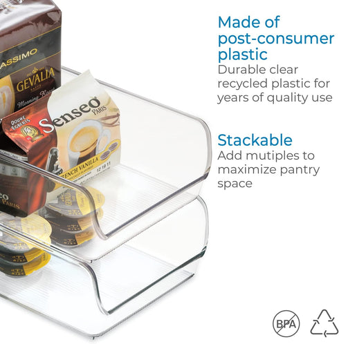 iDesign BPA-Free Plastic Freezer and Fridge Organization Bin, 11" x 7" x 3.5", Clear