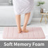 ROSMARUS Memory Foam Bath Mat 17” x 24”, Non Slip Washable Bathroom Rugs, Ultra Soft for Shower, Pink