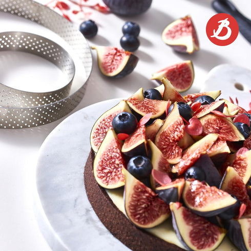 De Buyer PERFORATED TART RING, Round, 9.64" in Stainless Steel, 0.75" High