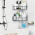 Moforoco Corner Shower Caddy Shelf Organizer Rack, Self Adhesive Grey Bathroom Shelves Basket, Home Wall Shower Inside