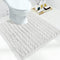 Yimobra Luxury Shaggy U-Shaped Toilet Rug, 24.4 Inches, Soft Non-Slip Bath Carpet, Quick Drying White