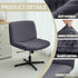 Armless Chair(1PC,Dark Criss Cross Chair Cover Water Resistant Jacquard Vanity Chair Cover Elastic Mid Back Wide Seat