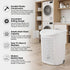 Generic White Wheeled Plastic Laundry Hamper Adult-Sized Rolling Basket With Handles For Home & Dorms