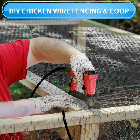 DOLEMODUO 12'' 50' 1 inch 19 x Black Chicken Wire Fencing, Chicken Wire and Gauge Poultry Netting, Garden Mesh Fence