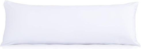 EVOLIVE Ultra Soft Microfiber Body Pillow Cover 21"x54" with Hidden Zipper Closure (White)