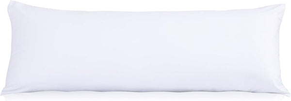 EVOLIVE Ultra Soft Microfiber Body Pillow Cover 21"x54" with Hidden Zipper Closure (White)
