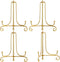 Tatuo 4 Packs 4 Inch Gold Plate Holder, Iron Easel Photo Stand for Home Decoration