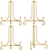 Tatuo 4 Packs 4 Inch Gold Plate Holder, Iron Easel Photo Stand for Home Decoration
