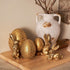 6PCS 3 3 DN DECONATION Easter Decorations with Rabbits and Nesting Easter Eggs, Small Gold Easter Bunny Figurines